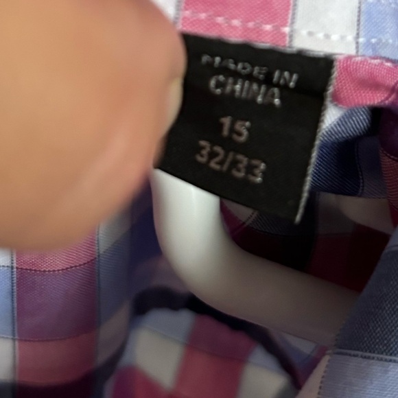 ESQUIRE Men's Check Shirt Size 15 32/33 Slim Fit Non-Iron Long Sleeve - Picture 3 of 6